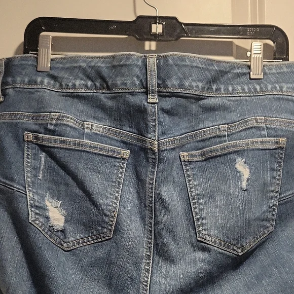 Torrid Blue Straight Leg Jeans with Distressed Details - Picture 4 of 8